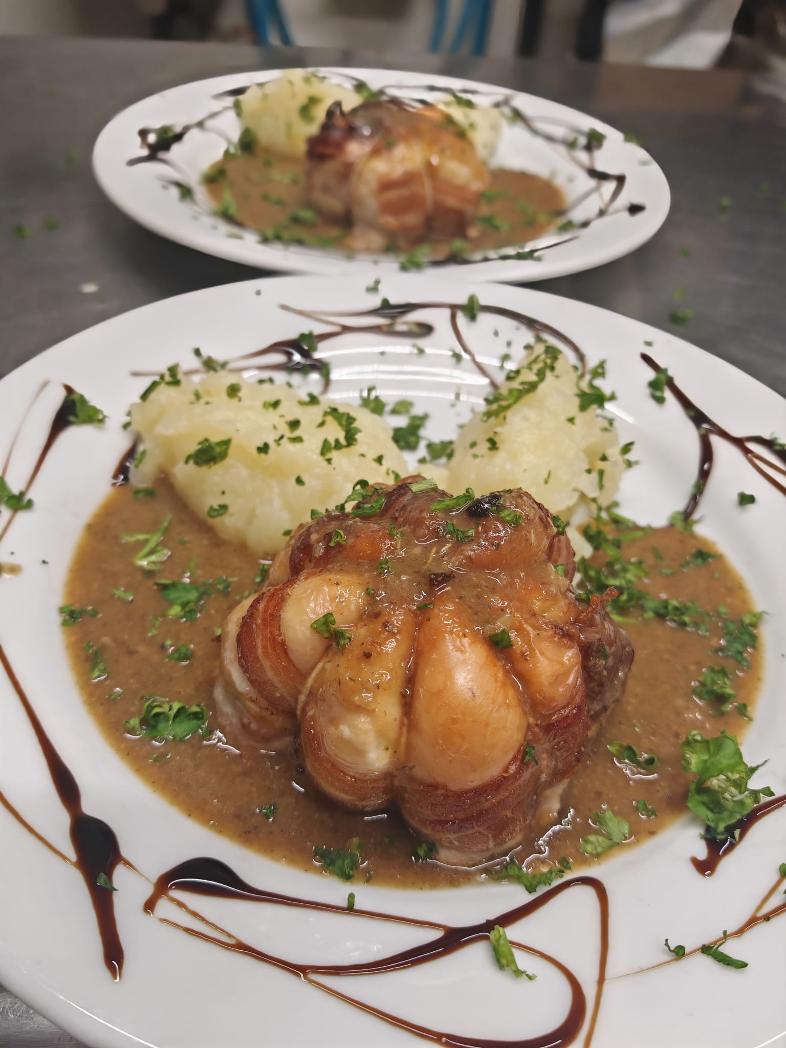 Paupiette sauce forestière purée maison